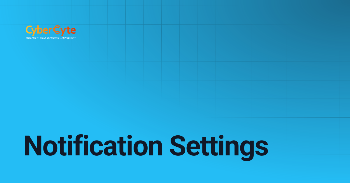 Notification Settings | CloudCyte Documentation