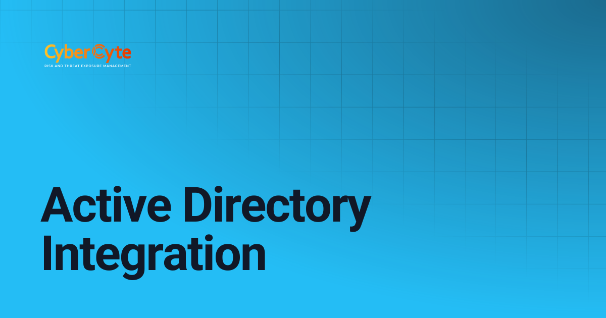Active Directory Integration | CyberCyte Documentation