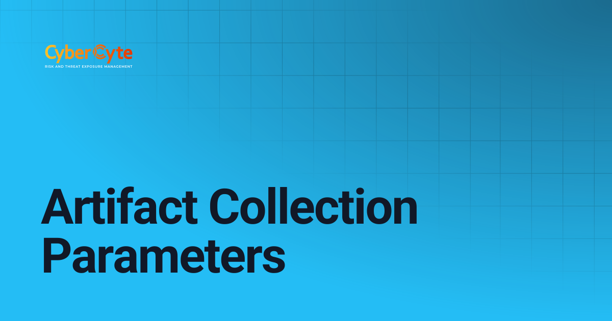 Artifact Collection Parameters | CyberCyte Documentation